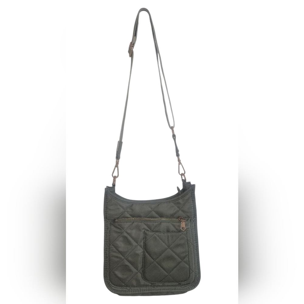 Sol And Selene Women's Motivator Nylon Olive Quilted Crossbody Bag
